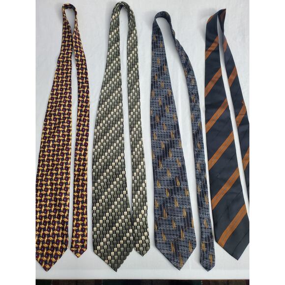 Mens Ties Lot Of 4 Bill Blass Ted Lapidus Croft & Barrow Structure Silk Formal - Picture 4 of 11